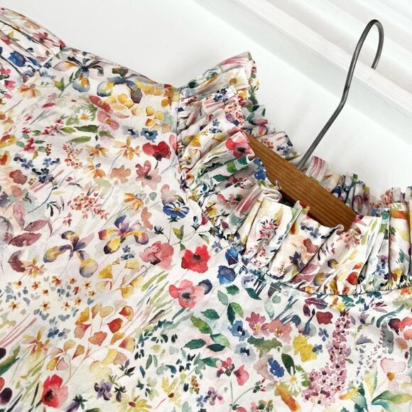 Rare $578 O Pioneers Clara Floral Cotton Cottage Midi Dress 4 US 8 UK Women’s - Picture 2 of 6